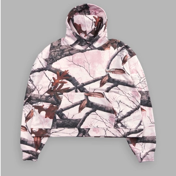 DARC SPORT WOLVES "BOX CUT" HOODIE IN BROWN/LIGHT MAUVE WOODLAND CAMO SIZE MED - Picture 3 of 4
